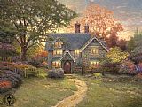 Cottage Canvas Paintings - Gingerbread Cottage
